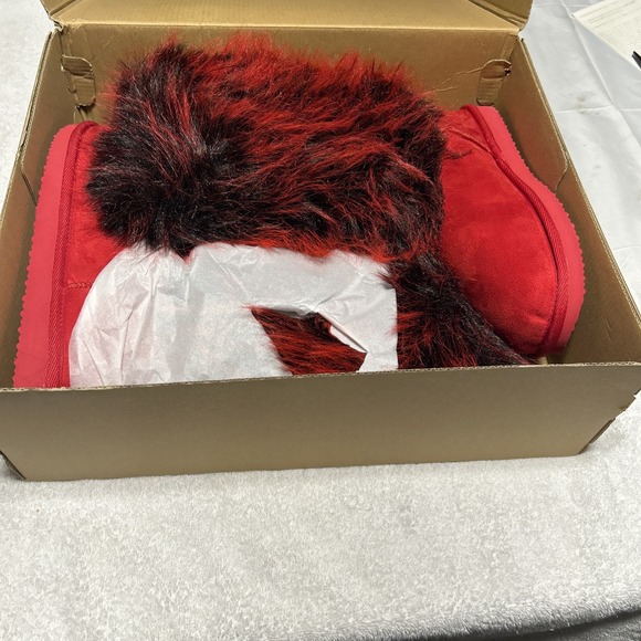Masseys‎ Women's Telluride High Faux Suede & Collar Fur Pull On Comfort Red Sz 9 - Picture 4 of 5